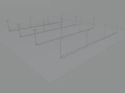 Parking Lot Scene with 4K and 8K textures Low-poly 3D model