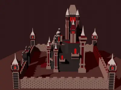 Low Poly Castle Free 3D model