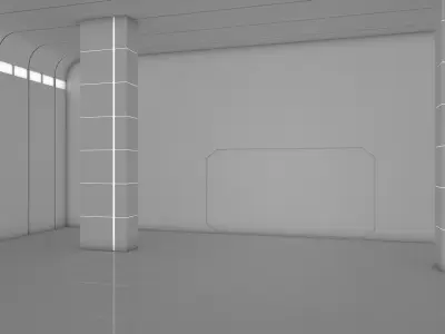 Sci Fi Warehouse 3D model 14