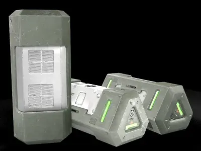 Sci-fi Crate Low-poly 3D model