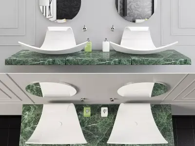 Bathroom plate with two circles 3D model