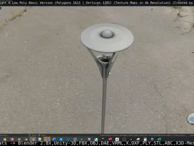 Street Light 6 Basic Version Low-poly 3D model