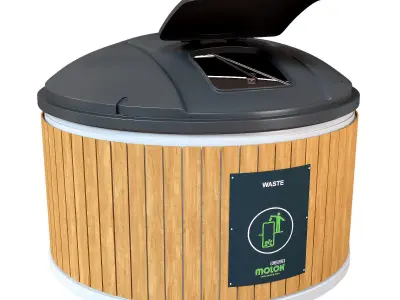 Molok animated recycling garbage container transformer 3D model