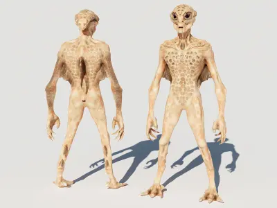 Aquatic Alien Creature Low-poly 3D model