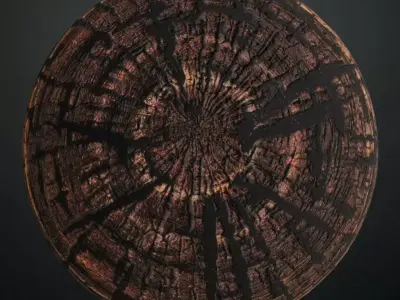 Charred Burnt Wood Bark PBR Seamless Texture