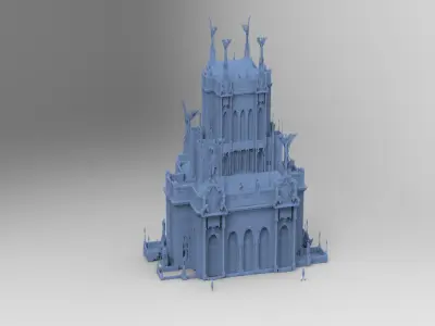 Final fantasy street Hall roofs  3D model