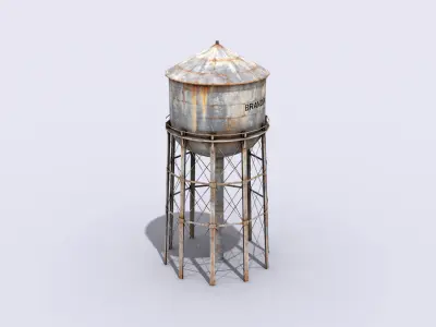 Water Tower Low-poly 3D model