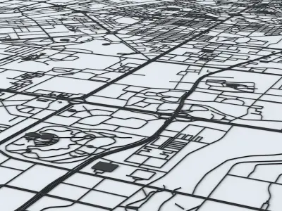 Changchun City  Road Network and Streets 3D model