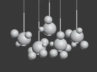 Suspension light Giopato Coombes Bolle Zigzag Chandelier 3D model
