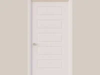 Five Panel Interior Door 3D model