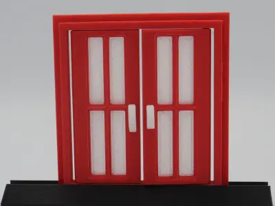 Functional Double windows style 7 multi-color  3D print model