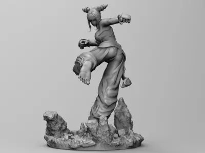 Street Fighter Juri 3D Print Stl Model Diorama 3D print model 3D print model