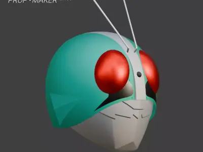 DIY Kamen Rider Ichigo Classic Helmet Cosplay EVA Foam Template 3D model