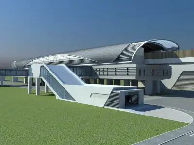 Light Rail Station 2 3D model
