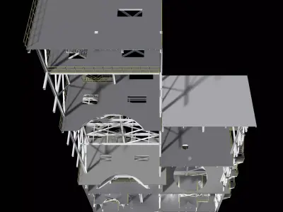 Industrial building in section cut 26i01 3D model