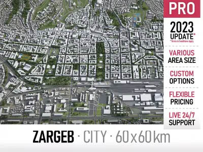 Zagreb  Low-poly 3D model