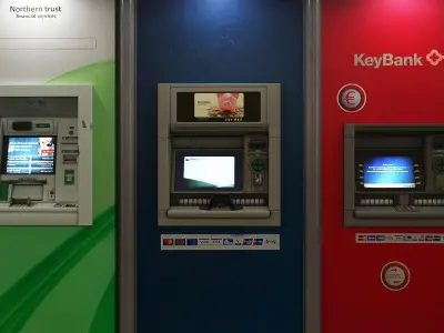 Atm bankomats Low-poly 3D model