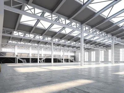 low poly interior warehouse 22 3D model