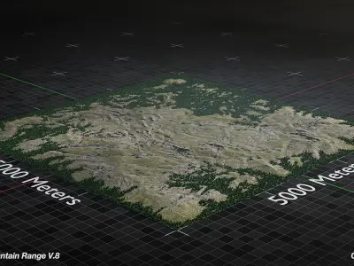 Volcano Mountain Range Version 8 3D model