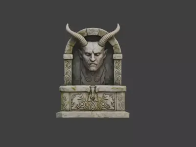 Gargoyle Fountain Low-poly 3D model
