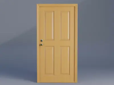 Wooden Door Low-poly 3D model order