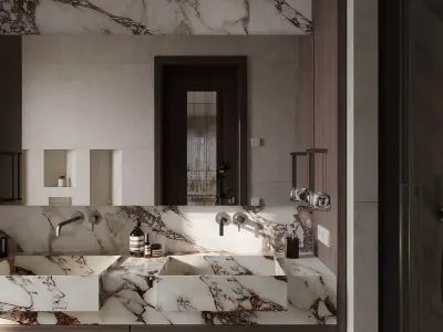 Bathroom full Interior Scene 3D model