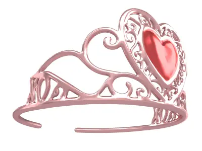 Heart Tiara v1 004 Low-poly 3D model