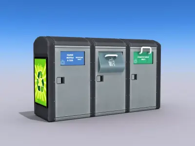 Recycling Container Low-poly 3D model