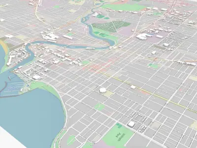 Cityscape  Sheboygan Wisconsin USA 3D model