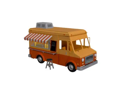 Street Food Truck Mobile Food Service Vehicle 3D model