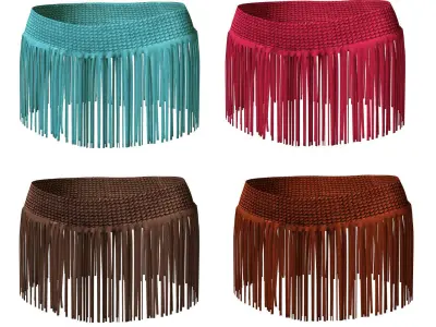 Fringe Skirt Coverup Low-poly 3D model