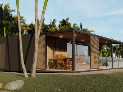 modern mobile home tiny house vacation house on 38m2 zoja38 Free 3D model