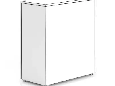 Dark-grey Cabinet with Doors 3D model