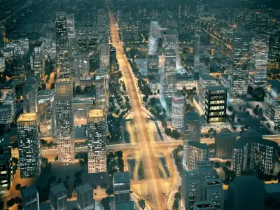 Beijing CBD Night View China Zun CCTV Tower   3D model