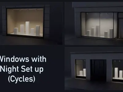 3 Modular Blender Shopfronts for ArchViz  3D model