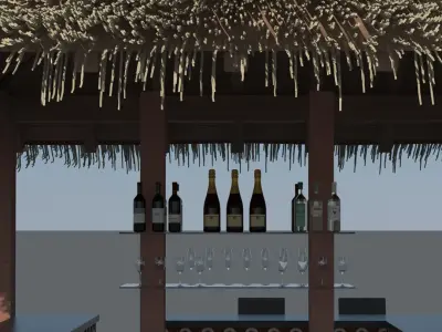 Tiki Beach Bar 3D model