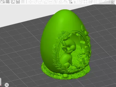 Enchanted Easter Bunny Egg Diorama Spring  3D print model