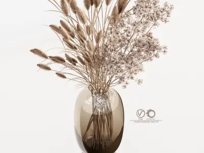 plants bouquet vase 25 3D model