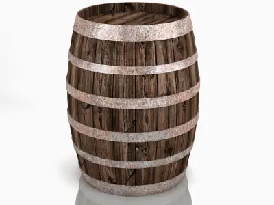 Wine Barrel 3D model 3D model