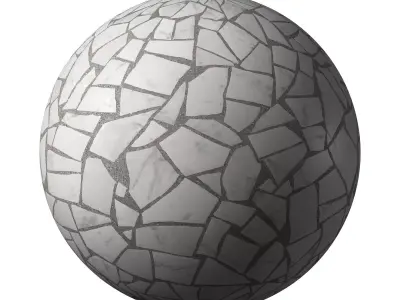 Floor Mosaic Crackle Marble on Graphite 05 Texture