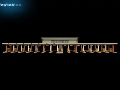 Toll Free Way Gate 3D model