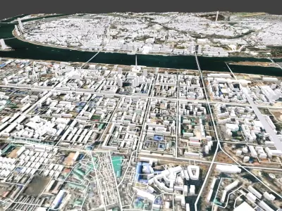 Cityscape  Pyongyang Democratic Peoples Republic of Korea 3D model