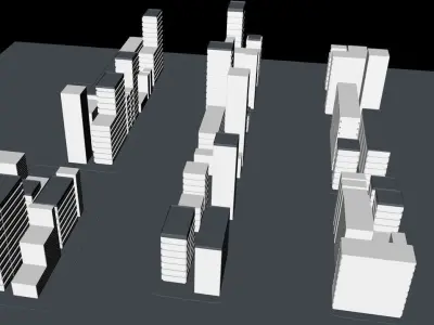 Unique buildings pack futuristic city 3D model