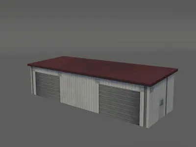 Lowpoly garage buildings pack Low-poly 3D model