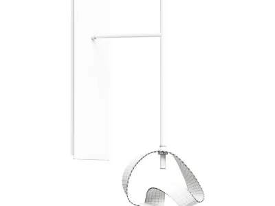 Rodin modern wall lamp in iron cm 20x30x60 3D model