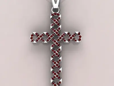 Diamond twist cross pendent  3D print model