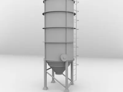 Silos industrial silo 3D model