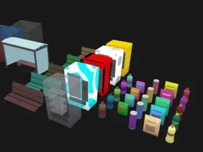 Street Props Low-poly 3D model