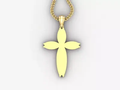 Light Gold 18K Cross Pendant 1CP082 3D print model