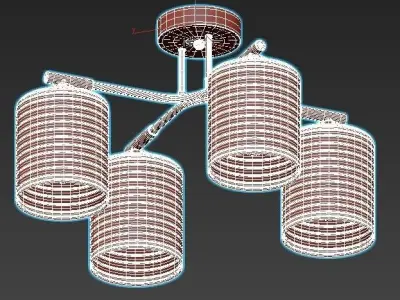 escada-1124-4p three light ceiling fixture - gold 3D model